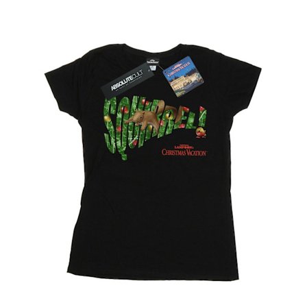 National Lampoon's Christmas Vacation Dam/Damer Ekorre Träd Bomull T-shirt XXL Svart