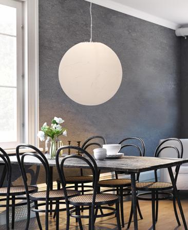 Aneta Lighting MOON taklampe, 60cm, hvit, E27
