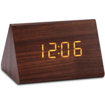 Trefall digitalt vekkerur for soverom, 2023 ny moderne alarm digital bordklokke, justerbar lysstyrke, viser alarmtid, tid dato temperatur, 12/24H