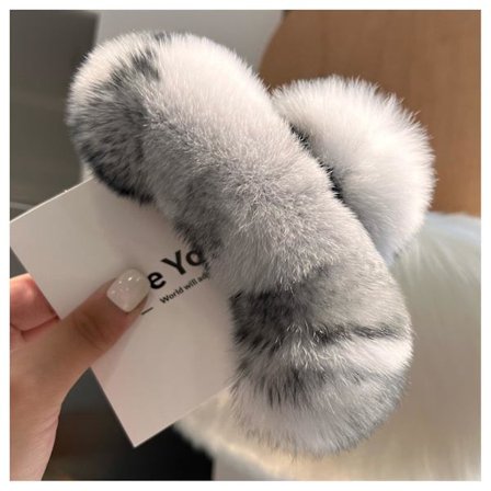 Plys plys hårklemme elegant solid imiteret pels plys store hårklo klip efterår vinter solid farve hårnål barrette til tykt hår