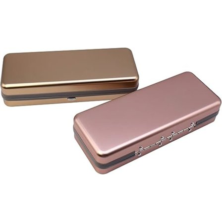 Glasetui i aluminium, 2-pak - Rosaguld, Stor