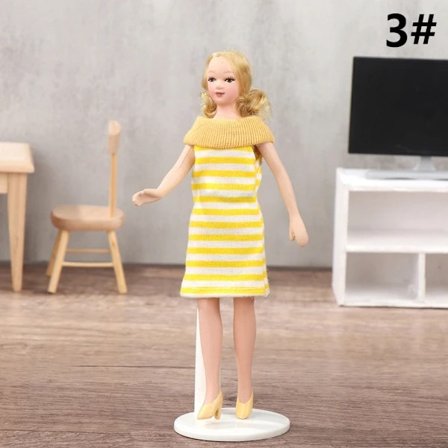 1:12 Dukkehus Dukke Mennesker Model Viktoriansk Pige Kjole Britisk S 3#