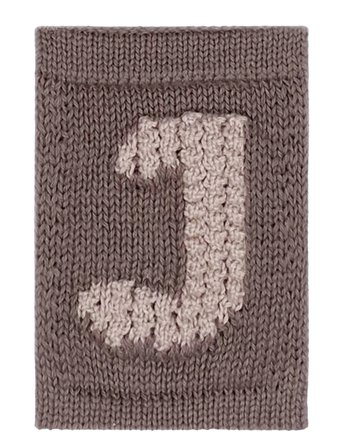 Smallstuff Knitted Letter J, Nature Beige