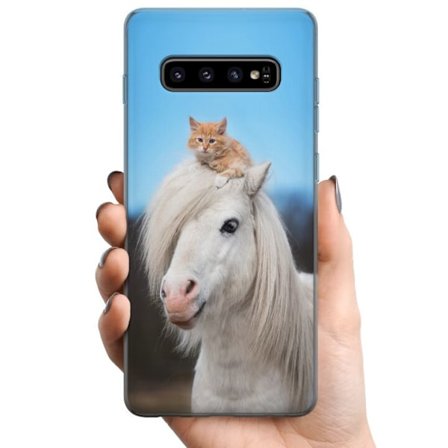 Kompatibelt Mobildeksel til Samsung Galaxy S10 Hest & Katt
