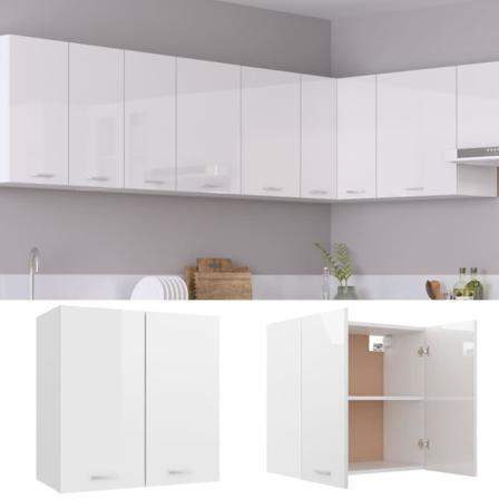 Vidaxl Väggskåp Vit Högglans 60x31x60 Cm Konstruerat Trä Vit