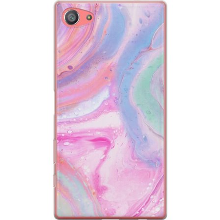 Yhteensopiva Puhelinkuori Sony Sony Xperia Z5 Compact Abstrakti pastellin värinen marmoritaide, jossa on nestemäinen akryyli vaikutus pinkissä, sin