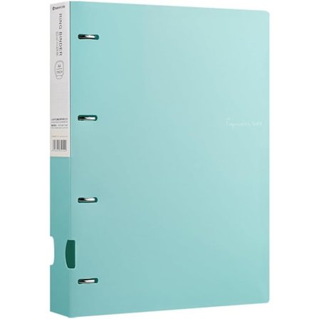 Holdbar 4-rings ringbind, med fingerhuller, mappe, 2", A4-størrelse, kan indeholde 240 ark, 3,15" hulafstand, kontorartikler, blå