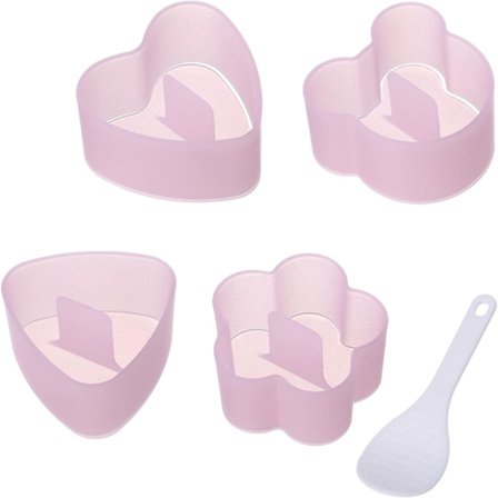 4 Delar Non-Stick Onigiri Form Triangel, Hjärta, Björn och Plommonblomformade Risbollpressformar, Kreativt Sushi Ris Tillverkningskit, Med Liten Ris