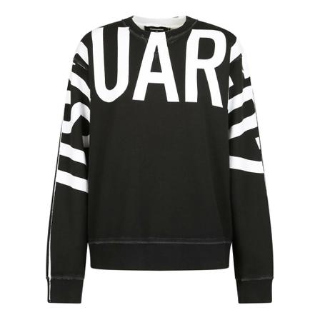 Dsquared2, Sweatshirts Zwart, Dames, Maat:M,Katoen