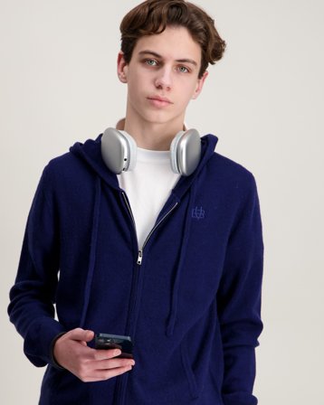 BVALDI Lusso Morbido cashmere-blend Zip Blå Hettegensere/Hoodies Gutt - Kids Brand Store