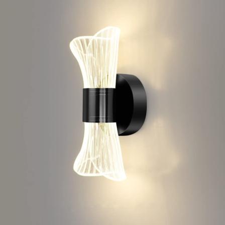 Himmennettävä LED-seinävalaisin sisäkäyttöön, 12 W:n seinävalaisin käytävään Black