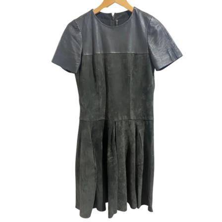 Balenciaga Vintage Pre-owned Leather Kjole Grå, Dame