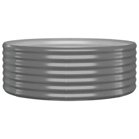 vidaXL Odlingslåda pulverlackerat stål 100x100x36 cm grå