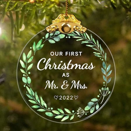 Vår jul som glasprydnader/minnen, bröllopsdekorationsornament