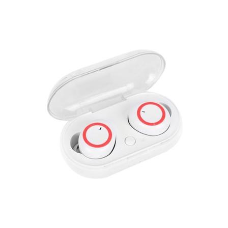 Bluetooth 5.0 Høretelefoner, Stereo Bluetooth Høretelefoner Trådløse Støjreducerende Høretelefoner (Hvid+Rød)