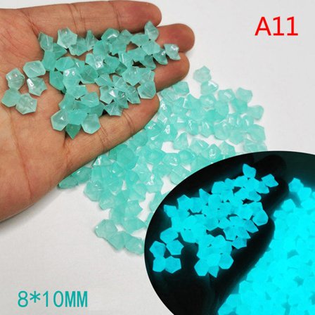 300 stk Hagedekorasjon luminescerende steiner Glød i mørke dekorative småstein