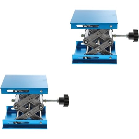 2 stk. Liftar Laboratorie-saxlift Laboratorie-løftebord Løftebord Labstativ Minijack Manuelt arbejdsbord Aluminium