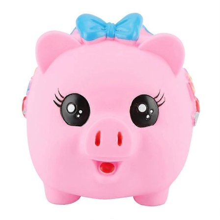 1 stk. Blød Tegneserie Gris Penge Sparekasse Mønt Sparer Bank Børnegave (Pink)