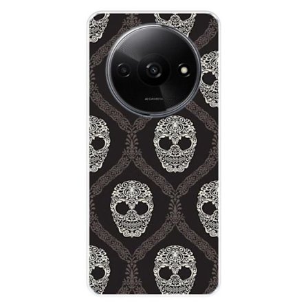 Tryckt silikonfodral som är kompatibelt med Xiaomi Redmi A3 4G Floral skalle