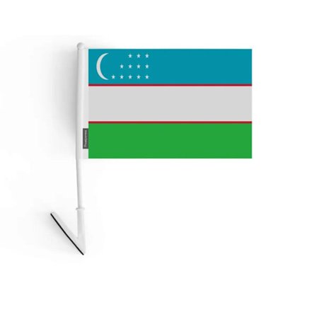 Klistreflagga - Uzbekistan - 14 x 21 cm - 5 stycken - Polyester - Lätt och hållbar