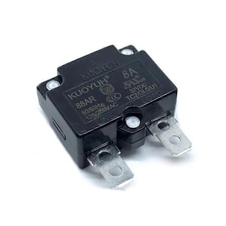 KUOYUH Sikkerhetsbryter Overbelastningsbryter Strømbryter Overstrømsbeskyttelse 88AR Serie 8A 125/250VAC Automatisk Tilbakestilling 1 stk