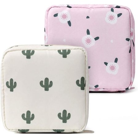 2 Opbevaringsposer til bind, menstruationskop-taske, nylon