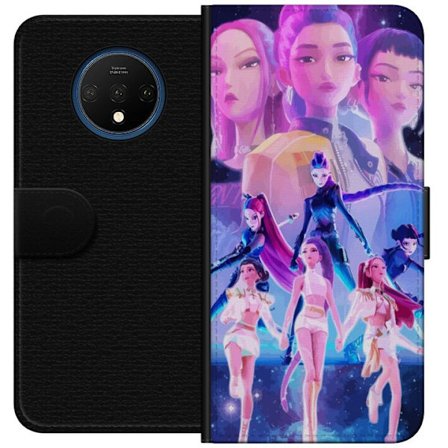 Yhteensopiva Lompakkokotelo OnePlus 7T K-pop-inspiroinut tulevaisuutta ennakoiva tyttöryhmä neonvaloissa ja kosmisessa sci-fi-esiintymislavalla