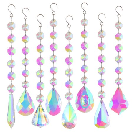 8 Stykker Fargerike Krystall Solfangere Krystall Solfanger for
