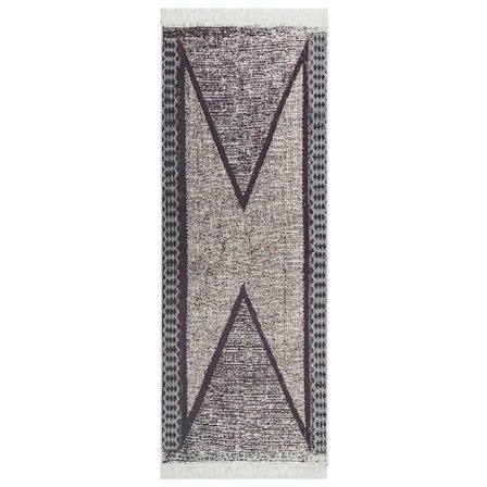 vidaXL Matta svart och grå 100x300 cm bomull