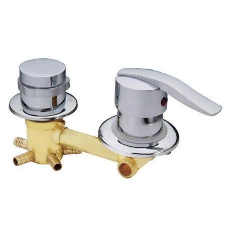 Väggmonterad 2/3/4/5-vägs Vattenutlopp Mässing Duschblandare Skruv eller Intubation Koppar Duschkabin Duschrum Blandare, 4-vägs Intubation