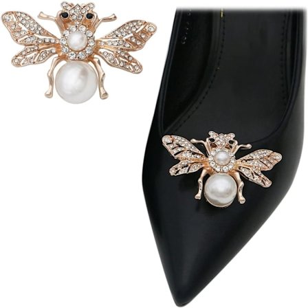 2 stk. sjove rhinsten sko clips bier metal sko tilbehør aftagelig perle sko blomst kvinder bryllup fest sko dekoration