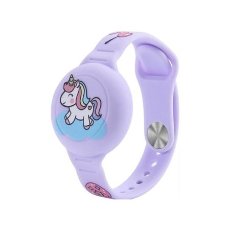 Ofkoz vandtæt armbånd til Apple AirTag i justerbar silikone - Unicorn Purple