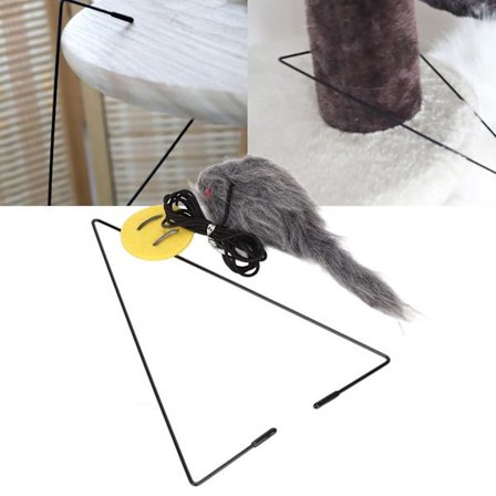 Dørhængende Mus Kattelegetøj Interaktiv Justerbar Indtrækkelig Kattefangende Mus Legetøj med Trekantet Krog til Katte