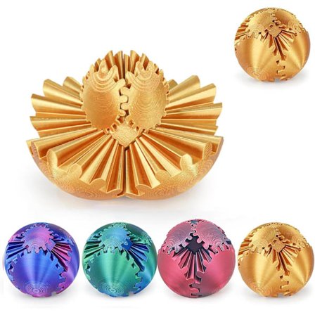 3D-printet 9,5 cm Gear Ball Roterende Kugle Cube Stress Relief Ball Angst Afslapning Finger Legetøj ABS Håndværk Legetøj