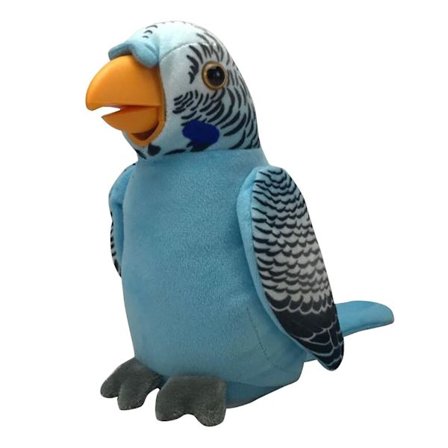 Optagelse og læring at tale med farverig fugl elektrisk plyslegetøj