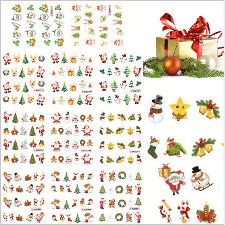 11st ark vatten stickers juldekorationer nageldekorationer