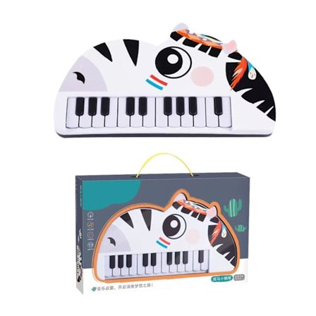 Piano Keyboard för Barn Cartoon 22 Tangenter Tidig Utbildning Djur Småbarn Elektroniskt Piano Leksaker Zebra Stil