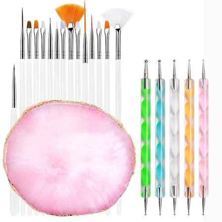 21 st Nail Art Penslar Nail Art Verktyg Set Harts Resin Palett Nail Art Målning