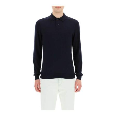 A.p.c., jerry wool polo shirt Blauw, Heren, Maat:M