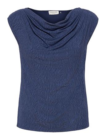 Viscose T-Shirt Blus Ärmlös Blå Rosemunde