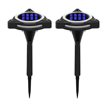 Solcelledrevne hagelys utendørs, solcellelykt farge LED-lys utendørs vanntett hage bakkelys for plen, oppkjørsel, landskapstrapper, 2 stk 10 LED-lys