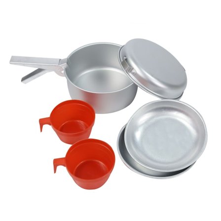 Regatta 2 Person Aluminium Cook Set One Size Silver/Red