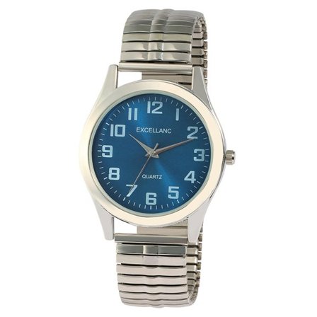 Excellanc herreur med lænke i rustfrit stål - Sølv/Blå