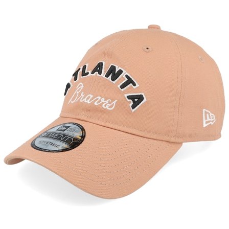 New Era - MLB Brown unconstructed Czapka Z Daszkiem - Atlanta Braves MLB Wordmark 9TWENTY Light Terracotta Dad Cap @ Hatstore