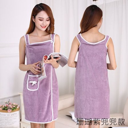 Bärbar badhandduk korallfleece dam badkjol absorberande sjal badkjol dusch badrum snabb torkande handduk och bastu handdukar