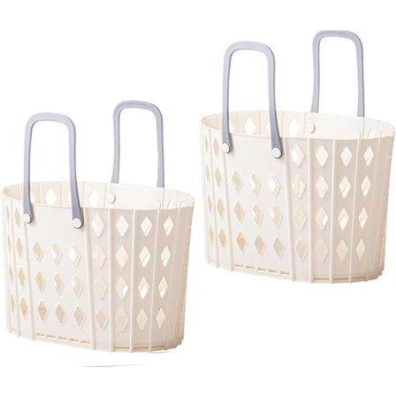 2-delt vaskekurv i plast, sammenleggbar kleskurv, 45 liter soveromsoppbevaring, sammenleggbar vaskekurv med bærehåndtak (2 hvite)