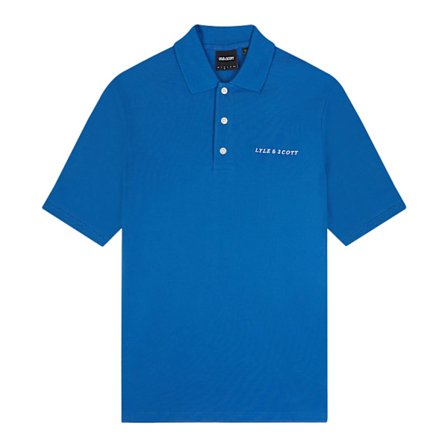 Lyle & Scott Herr Broderad Pikétröja M Blå