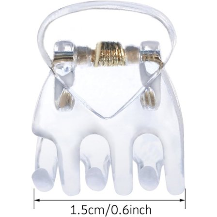 *Mini plast hårklemmer for jenter og kvinner - gjennomsiktig*