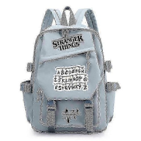 Stranger Things Print Rygsæk Teenagere Skoletaske Multifunktionel Stor Kapacitet Holdbart Materiale Flere Farver 25-26