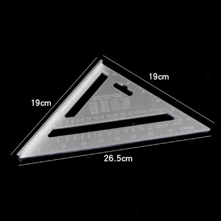 Tømrervinkel 180 mm - præcis anslagsvinkel af rustfrit stål med innovativ base og vaterpas - tegneværktøj, vinkelmåler